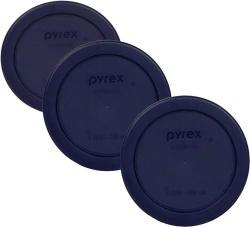 Vista 3 de Pyrex 7202-PC - Tapa de repuesto para almacenamiento de alimentos, 1 taza, color azul oscuro, fabricada en Estados Unidos