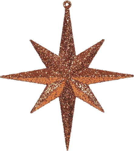 Vista 6 de Vickerman Adorno de Navidad de estrella de Belén con purpurina iridiscente negra de 8 pulgadas, 4 por caja