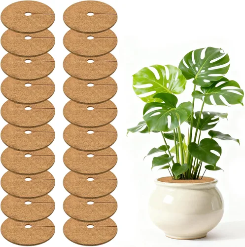 Vista 9 de ZeeDix Paquete de 6 Anillos de Mantillo de Fibra de Coco, Anillo de Mantillo de Fibra de Coco de 24 Pulgadas, Tapete Protector de Árboles 100%