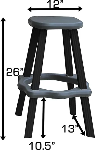 Vista 22 de Doble barra gris profundo superior y base negra, ideal para patio, bañera de hidromasaje, patio trasero, diseño duradero resistente a la intemperie
