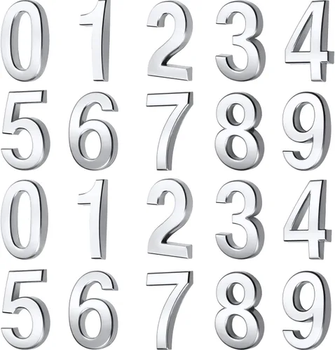 Vista 9 de 20 piezas de números de buzón para casa al aire libre 0-9, señales de puerta y habitación autoadhesivas, etiquetas de número de dirección para pared