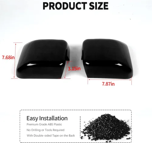 Vista 2 de Kit de cubierta de espejo retrovisor para automóvil, accesorios de decoración exterior para Jeep Wrangler JL JLU 2018-2022 y Gladiator JT (negro)