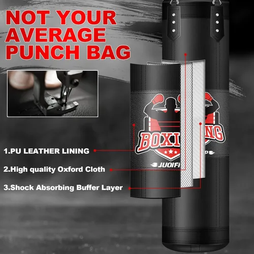 Vista 4 de Punching Bag Set for Adults, 4FT Heavy Boxing Bag Set with 12 OZ Boxing Gloves, Suitable for MMA Karate Kickboxing Boxing Muay Thai Training at Home