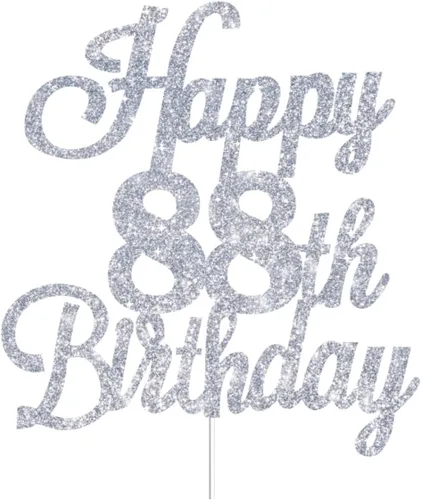 Vista 10 de Decoración para tartas de cumpleaños número 14 con purpurina plateada, decoración de cumpleaños de 14 años, decoración de cumpleaños de 14 años