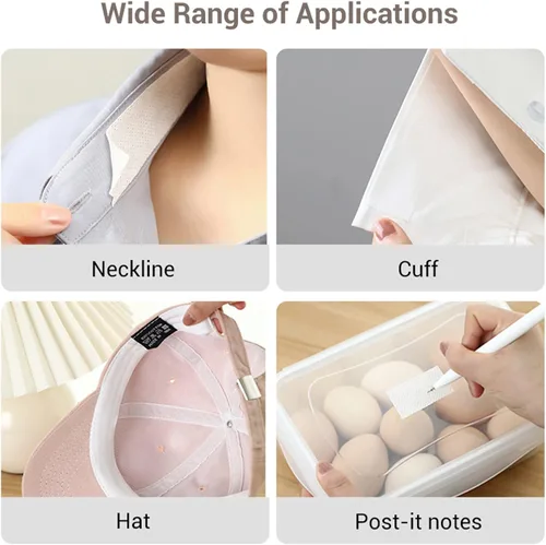 Vista 3 de Protector de cuello autoadhesivo, protector de cuello desechable para camisa, protector invisible contra manchas de sudor (3.1 x 1.0 in)