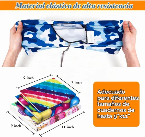 Vista 3 de feela Paquete de 12 fundas de tela jumbo para libros, elásticas, lavables, duraderas, reutilizables, de nailon, para libros de texto de tapa dura