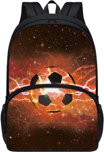 Vista 14 de American Flag Fire Galaxy Pattern Kids Backpack for Boys Girls Elementary Students Bookbag Middle School Bag Lightweight Children Travel Bag