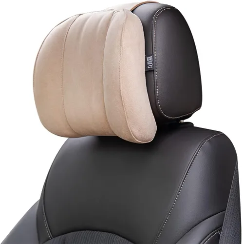 Almohada para reposacabezas de automóvil, tela de gamuza suave, espuma viscoelástica, almohada para el cuello del automóvil, máxima comodidad y