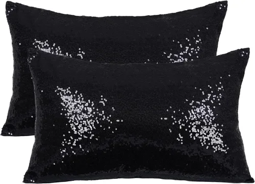 Vista 16 de Poise3EHome Fundas de almohada de lentejuelas de 18 x 18 pulgadas, fundas de almohada decorativas rojas para sofá, cama, sala de estar, Navidad Rojo