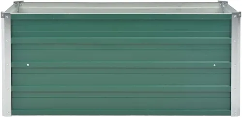 Vista 3 de Jardín elevado de acero galvanizado de 39.4 x 15.7 x 17.7 pulgadas, verde, cama de jardín elevada, macetas al aire libre para jardín de hierbas