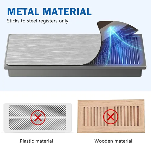 Vista 3 de 1 paquete de fundas magnéticas de ventilación para el hogar de 8.5 x 15 pulgadas, cubiertas de ventilación magnéticas fuertes para rejillas