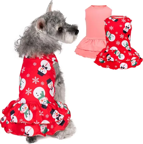 Vista 17 de cyeollo Vestido para perro para el día de San Valentín, ropa de vacaciones para perros con estampado de corazón, vestidos de tul para perros