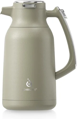 Vista 15 de IDEUS Jarra térmica para café 68oz (2,000ml), Jarra de acero inoxidable de doble pared aislada al vacío, Jarra de agua, servidor de café