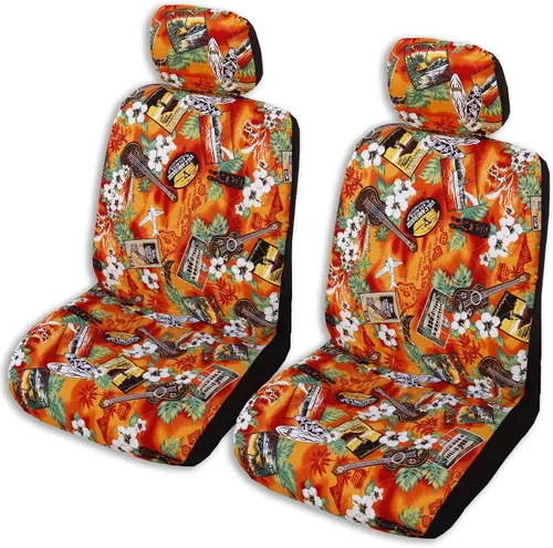 Vista 42 de Winnie Fashion Fundas hawaianas para asiento de coche (azul Aloha Honu, bolsa de aire lateral)