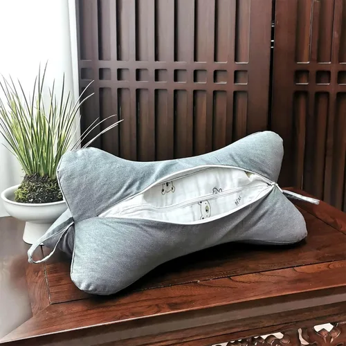 Vista 3 de Almohadas cervicales y cervicales con forma de hueso de perro con funda extraíble lavable con bucles en cualquier extremo para automóvil, autobús