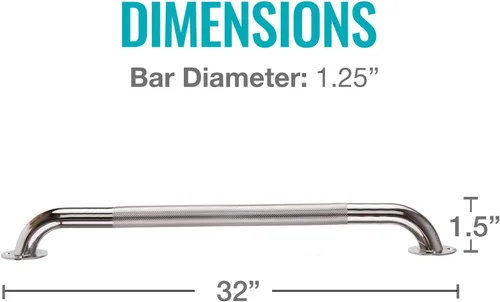 Vista 4 de DMI Barras de agarre texturizadas, barras de agarre para discapacitados para baño, rieles de ducha, barra de agarre para discapacitados y ancianos