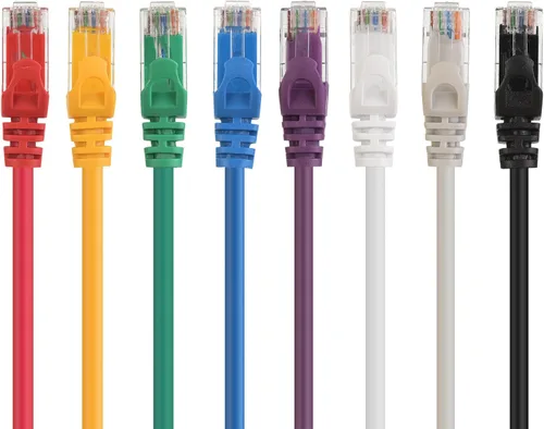 Vista 2 de Cable Matters Paquete de 8 cables Ethernet Cat 5e sin enganches, 7 pies, cable Gigabit Cat5e, cable Ethernet Cat5e, multicolor