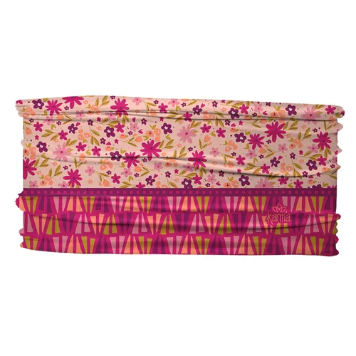 Vista 2 de Karma Diadema floral dividida melocotón para mujer, fina, diadema de tela y bufanda elástica para el cabello, bayarosa