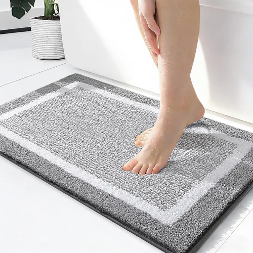 Vista 29 de OLANLY Alfombra de baño de microfibra extrasuave y absorbente, antideslizante, lavable a máquina, de secado rápido, adecuada para suelo de baño