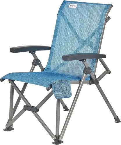 Vista 8 de SUNNYFEEL Silla plegable para campamento, sillas ergonómicas resistentes con soporte de respaldo alto ajustable transpirable y soporte para tazas