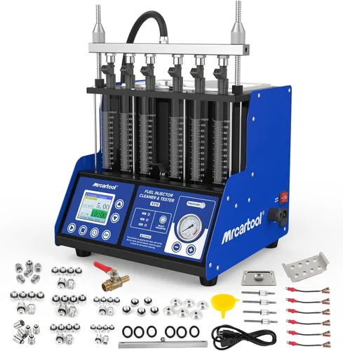 Vista 12 de MR CARTOOL V209 - Máquina limpiadora de inyectores de combustible, kit limpiador de inyectores ultrasónicos con calefacción 110V para 4 cilindros