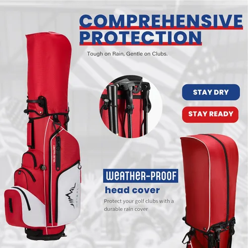 Vista 5 de UNIHIMAL Lightweight Golf Stand Bag with 4-Way Full Length Dividers, Durable Waterproof Golf Bag for Men & Women with Multiple Pockets