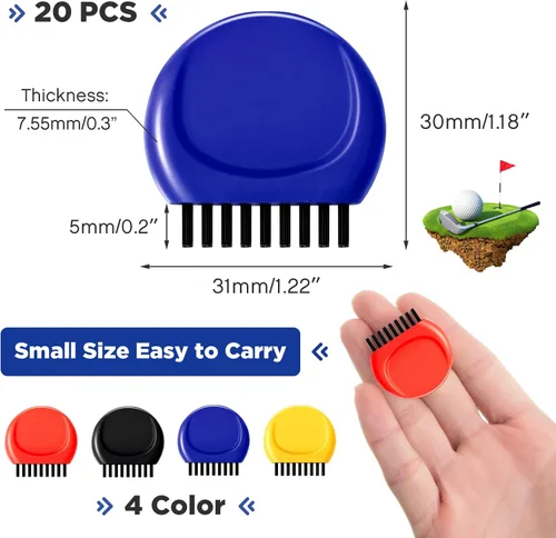 Vista 3 de Nuanchu Cepillo de bolsillo para palos de golf, mini cepillos para palos de golf, limpiador de ranuras para palos de golf, herramienta de limpieza