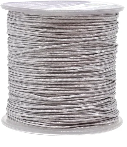 Vista 19 de Mandala Crafts Cordón de Satén de Nylon para Fabricación de Joyas - 1mm 109 Yardas Cuerdas de Nylon Champagne Rattail Cordón de Nudo Chino