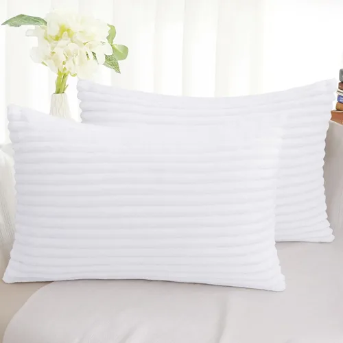 Vista 28 de Simmore Juego de 2 fundas de almohada decorativas de otoño de 16 x 16 pulgadas, fundas de almohada de franela de felpa suave de doble cara para sofá