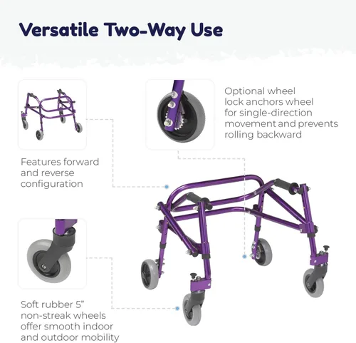 Vista 6 de Inspired by Drive Nimbo 2G Mobility Aid Andador Posterior Ligero, Extra Pequeño, Rojo Castillo