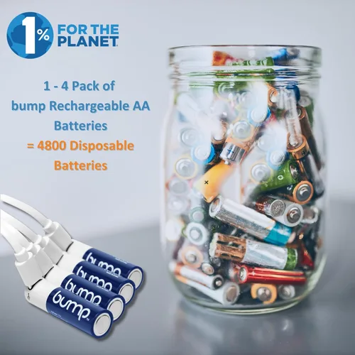 Vista 5 de bump Baterías recargables AA de 1.5 V Paquete de 4 iones de litio, alto rendimiento, carga USB-C rápida y duradera, uso con control remoto
