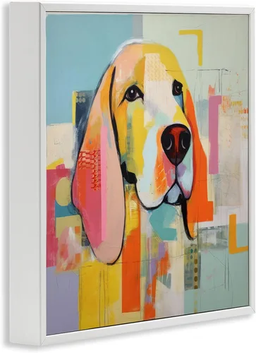 Vista 3 de Stupell Industries Retrato abstracto de perro enmarcado Giclée por Irena Orlov