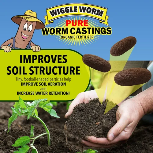 Vista 5 de Abono orgánico Unco Industries Wiggle para mejorar suelos, 15 libras