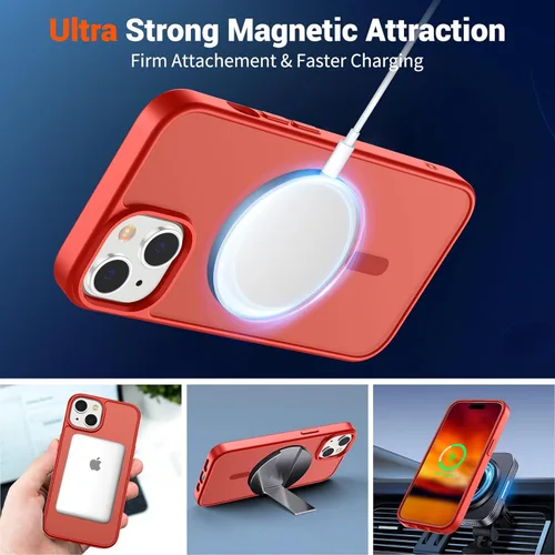 Vista 100 de SUPFINE - Funda magnética para iPhone 13 Pro Max (compatible con MagSafe), (protección contra caídas de grado militar de 10 pies), delgada, Negro