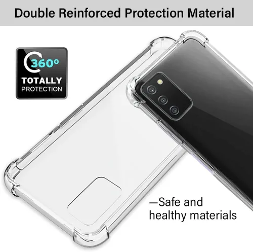 Vista 7 de Funda Samsung A03s, Samsung Galaxy A03s y protector de pantalla, a prueba de golpes, transparente, delgada, suave, de silicona TPU protectora