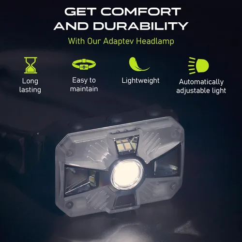 Vista 8 de Panther Vision Adaptev - Linterna frontal recargable LED con giroscopio inercial - Linterna LED con linterna ultra brillante con rojo e impermeable