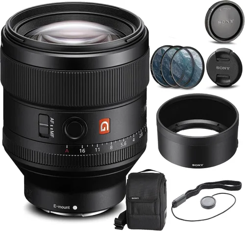 Sony Lente FE 3.346 in f/1.4 GM (SEL85F14GM) + kit de filtro + protector de
