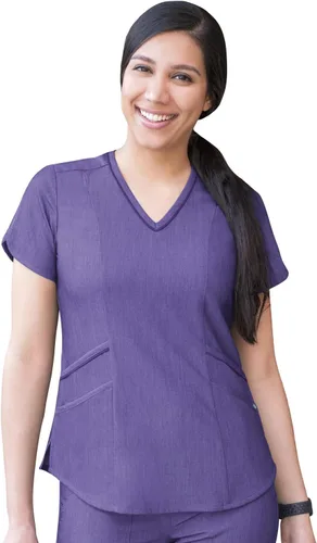 Vista 13 de Adar Pro Scrubs para mujer - Moderno cuello en V Manzana