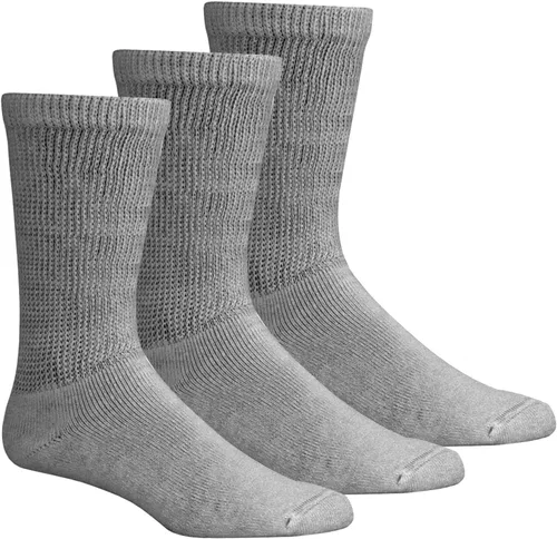 Vista 9 de 6 12 pares de calcetines circulatorios diabéticos para hombre, talla 9-11, 10-13, 13-15