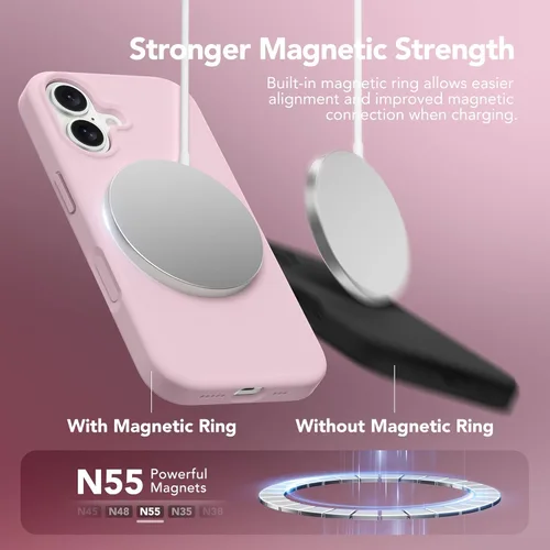 Vista 39 de GONEZ Funda magnética para iPhone 14, compatible con Magsafe, con protector de pantalla + protector de cámara, forro de microfibra antiarañazos