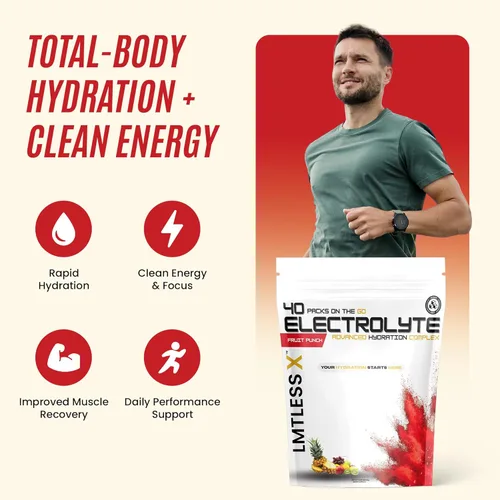 Vista 4 de Paquetes de polvo de hidratación con electrolitos premium, sabores mixtos, 40