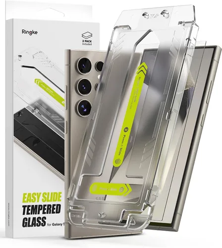 Vista 16 de Ringke Vidrio templado Easy Slide [súper fácil de instalar] compatible con Samsung Galaxy S24 FE, protector de pantalla, compatible con fundas