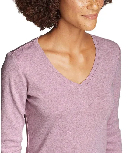 Vista 4 de Eddie Bauer Camiseta de manga larga con cuello en V favorita
