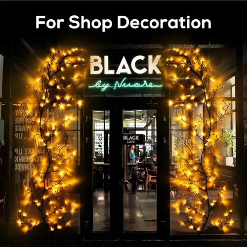 Vista 5 de YCoisini Luces de vid de sauce encantado para decoración del hogar con 160 LED, luz de decoración de pared de 8.2 pies con 8 modos de control remoto
