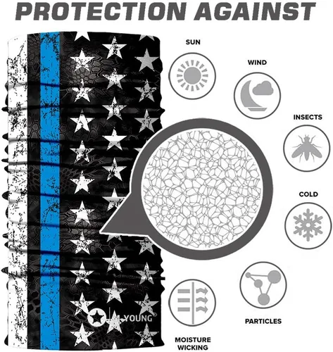 Vista 2 de Máscara de calavera, pañuelo para el cuello, gorro, bufanda mágica, diadema para protección de polvo, sol y viento