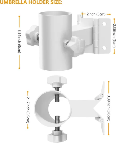 Vista 2 de Soporte de acero inoxidable para sombrilla de patio, resistente (se adapta a sombrillas de hasta 2 pulgadas), base de sombrilla de patio, se puede
