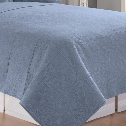 Vista 3 de C&F Home Colonial Blue Matelasse Colonial Edredón (fundas no incluidas) Queen Full/Queen Azul