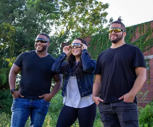 Vista 7 de Birdz Gafas de la serie Wing (transparente, azul, amarillo, lente ahumada, juego de 4)