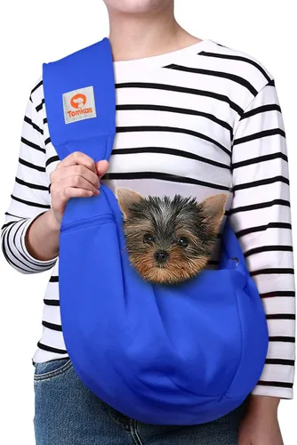 Vista 24 de Tomkas Canguro portaperros para perros pequeños, bolsillo clásico y correa clásica, para mascotas de 3 a 10 lb (negro)