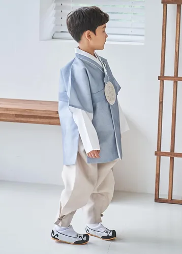 Vista 7 de OSBH001 - Disfraz tradicional de Hanbok coreano para bebé, 100 días de 1 a 8 años, para primer cumpleaños